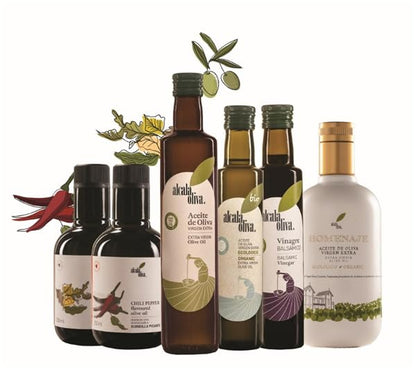 FLAVOURED OLIVE OIL GIFT BOX | EVOO & FRIENDS | 4 x 8.5 fl oz | 4 VARIETIES | Pack of 1