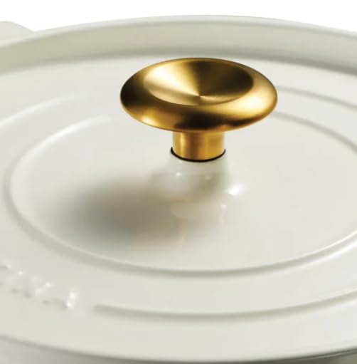 Trmontinaa 4-Quart and 6-Quart Enameled Cast Iron Round Dutch Ovens, 2-Pack (White)