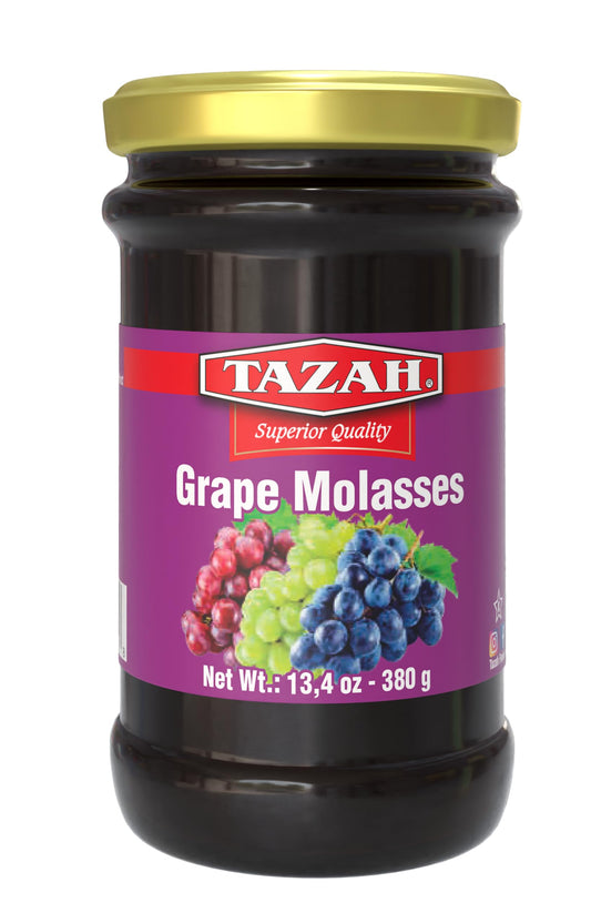 Tazah Grape Molasses 13.4 Oz (380g) Turkish Grape Molasses in Glass Jar - Kosher