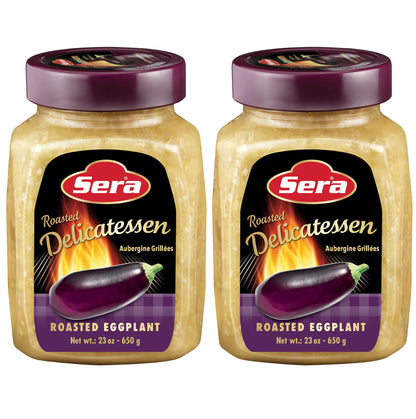 Sera Roasted Delicatessen Roasted Eggplant 23 Oz | Ready to Serve Precooked Eggplant | Smokey Flavor | Perfect for Grilling, Vegetables, Meats, Sandwiches! | Kosher