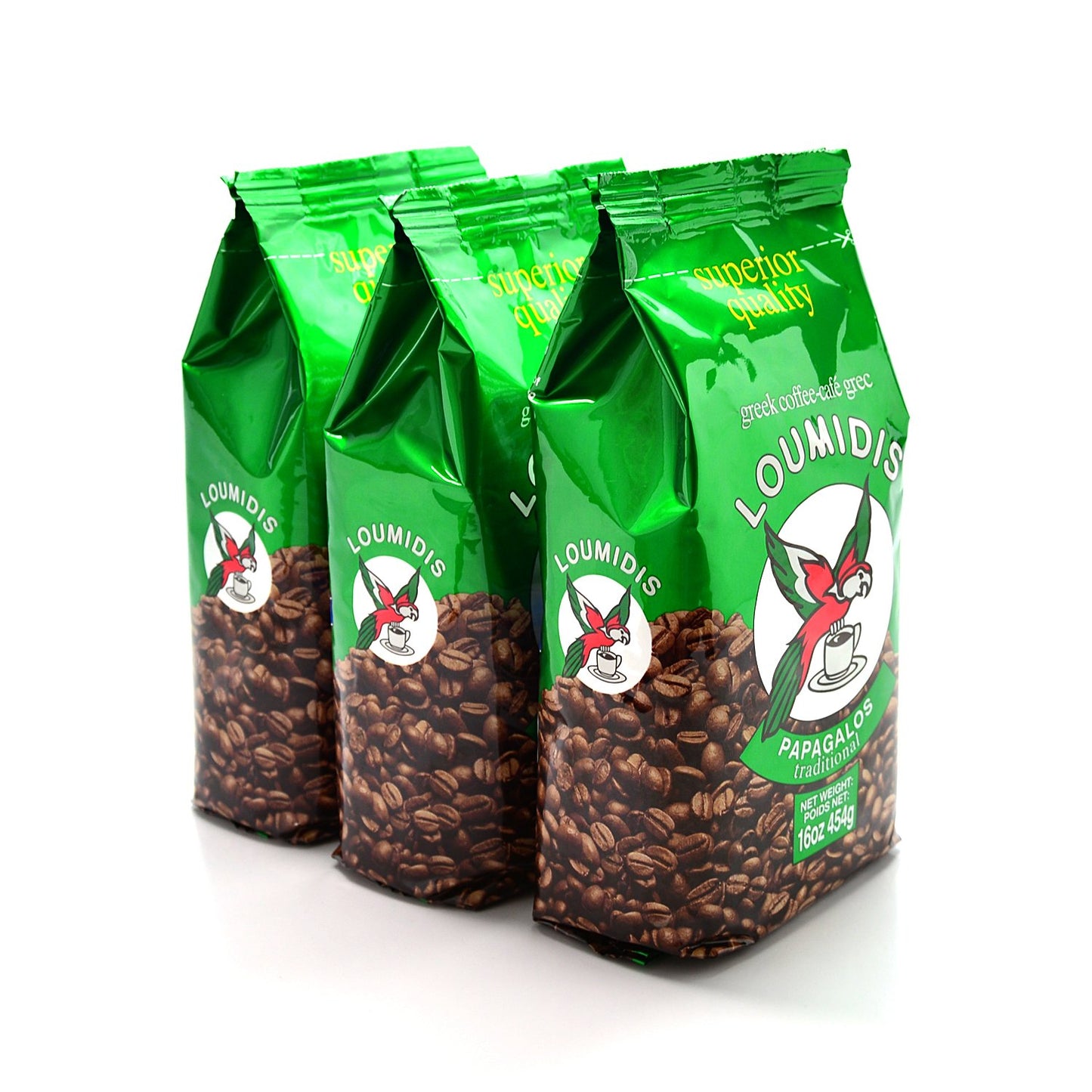 Papagalos Loumidis Ground Coffee, 16 Ounce - Pack of (3) PCS
