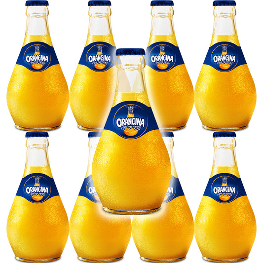 Orangina Sparkling Citrus Beverage with Pulp, Glass Bottle 10 Fl Oz (Pack of 8)
