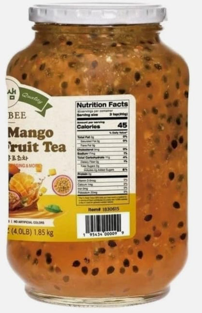 Vonbeee Honey Mango Passion Fruit Tea No Artificial Colors 65.25 oz (4 LB) -1 Jar