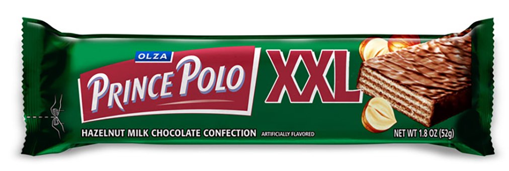 PRINCE POLO MILK CHOCOLATE COVERED WAFER WITH HAZELNUT FLAVOR XXL 50g (PACK OF 28 BARS)