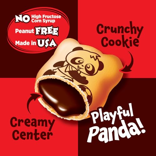 Meiji Hello Panda Cookies, Chocolate Crème Filled - 32 Count, 0.75oz Packages - Bite Sized Cookies with Fun Panda Sports