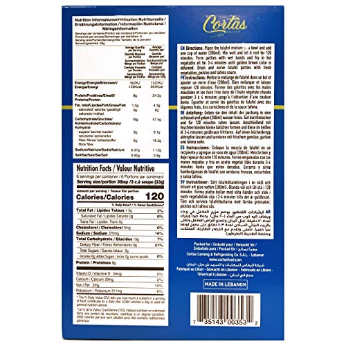 Cortas - Falafel Instant Mix, 7oz (200g), Product of Lebanon (Pack of 4)