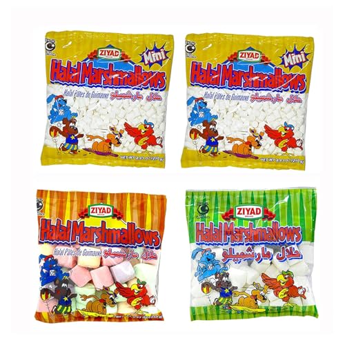 Ziyad Gourmet Halal Marshmallows, Pork-Free, Egg-Free, Dairy-Free, Gluten-Free, Perfect for Holidays and S’mores!