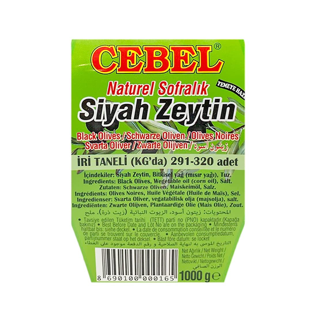 Cebel - Turkish Black Olives, 1000g (2.2 LB)
