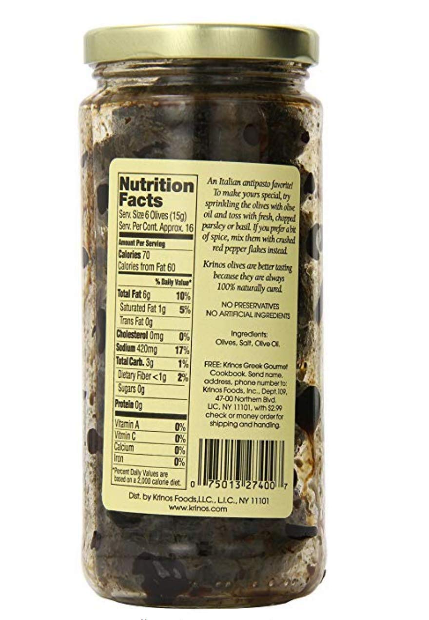 Krinos Olives, Italian Style Oil Cured, 10 Ounce (pack of 3)3