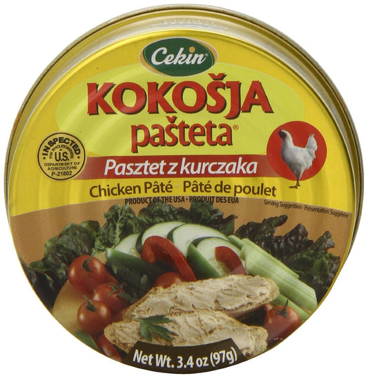 Cekin Kokosja Pasteta Chicken Pate, 3.4 Ounce can (Pack of 10)