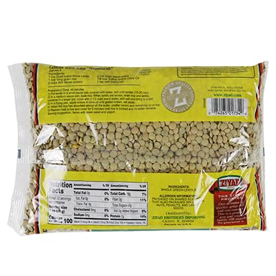 Ziyad Whole Lentils Variety – Bean Lentil 16 oz, All Natural Small 16 oz, Large Green 32 oz (Pack of 12)