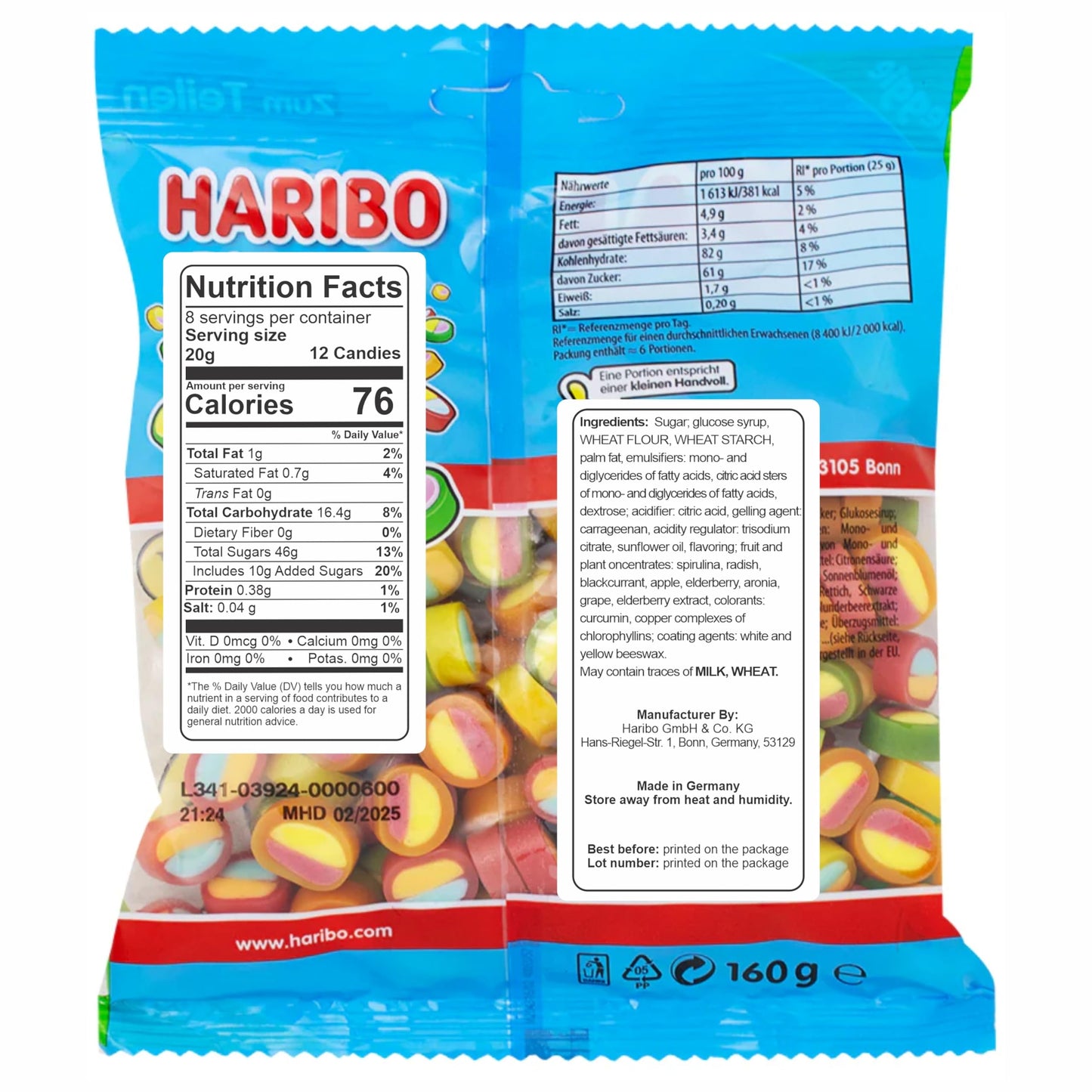 Haribo Pico-Balla Gummy Candy 4-Pack (4 x 160g)