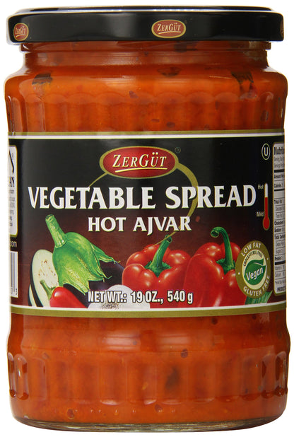 Zergut Vegetable Spread Hot Ajvar 19 Ounce