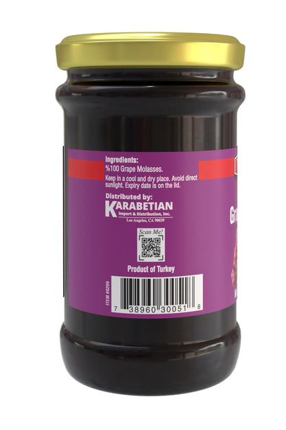 Tazah Grape Molasses 13.4 Oz (380g) Turkish Grape Molasses in Glass Jar - Kosher