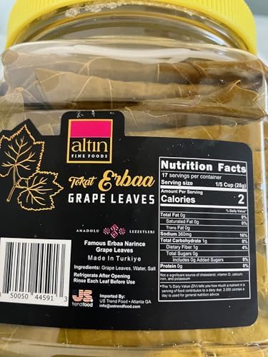 Altin Tokat Erbaa Grape Leaves, 17.6 oz (500g)