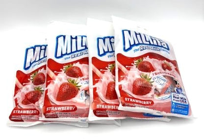 Real Milk Candy MilkitaMilky Creamy Strawberry Candy - Indulge in Creamy Delight with Bursting Strawberry Flavor – 3.52oz (pack of 4)