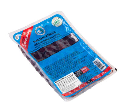 Marmarabirlik Black Olives, Natural Mediterranean Pickled Olive, Healthy Snacks for Salads & Mezze, Platter of Fresh Food, Vegan, Kosher, Halal, Olives Individual Packs, 17.6oz (500g)
