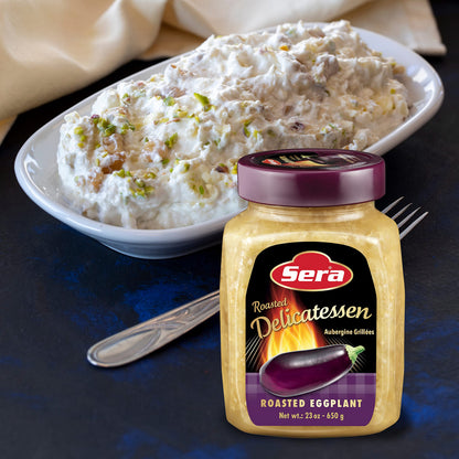 Sera Roasted Delicatessen Roasted Eggplant 23 Oz | Ready to Serve Precooked Eggplant | Smokey Flavor | Perfect for Grilling, Vegetables, Meats, Sandwiches! | Kosher