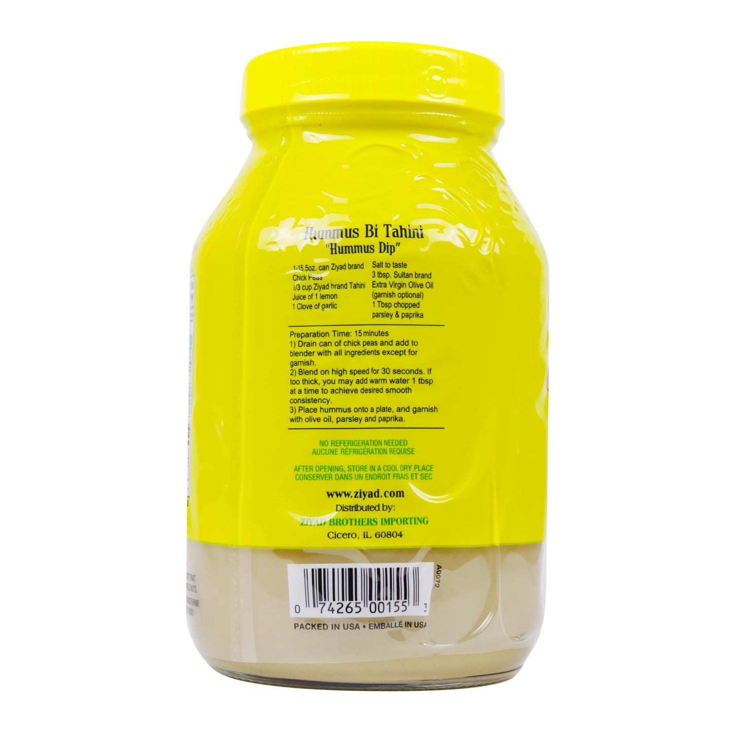 Ziyad Brand Tahini Sesame Paste, No Additives, No Preservatives, Perfect for Pita Bread, Meat, Vegetables and More!
