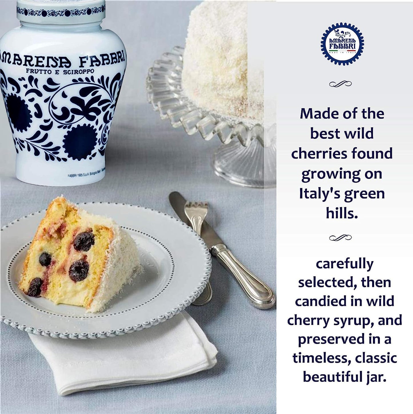 Fabbri Pitted Amarena Wild Cherries in Syrup, Gluten Free, Non- GMO, Vegan, 35.2oz (2lb 3.2oz)