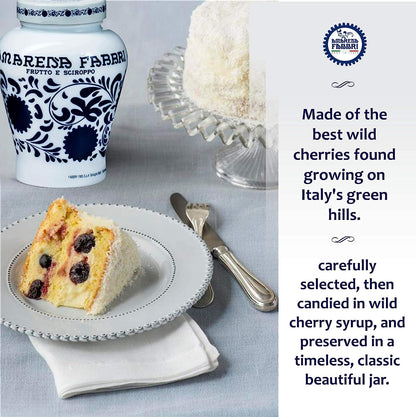 Fabbri Pitted Amarena Wild Cherries in Syrup, Gluten Free, Non- GMO, Vegan, 35.2oz (2lb 3.2oz)