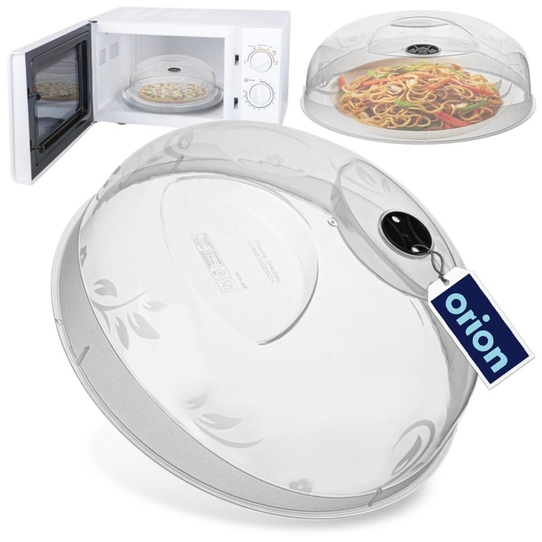 PlastArt 11.22 Inch Microwave Food Splatter Cover Lid with Steam Vent, Clear, BPA-Free