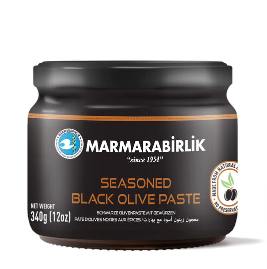 Marmarabirlik, Black Olives Spread Spicy, Turkish Olive Paste & Tapenade, Gourmet Mediterranean Flavor, Sandwiches, Crackers, Appetizer, Dips & Salads, Vegan, Kosher, Halal