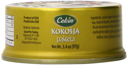 Cekin Kokosja Pasteta Chicken Pate, 3.4 Ounce (Pack of 48)