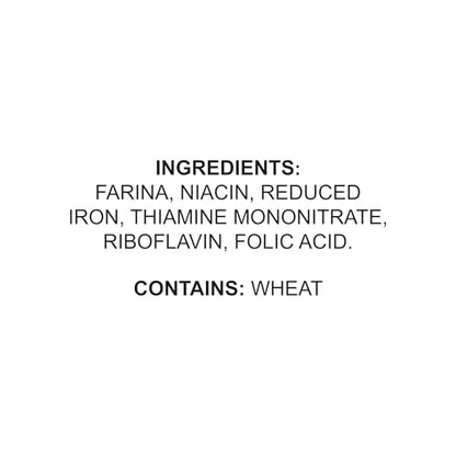 Ziyad Premium Quality Farina – Finely Ground, Smooth Wheat Cereal – High Fiber, No Cholesterol/Salt – Vitamin-Enriched, Vegan – Quick 30 Min Prep – Versatile for Sweet & Savory Dishes, 32oz