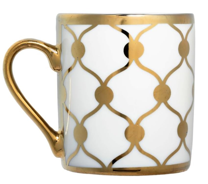 Nour Bone China Coffee Cup & Saucer Style 2500-L 6 Cups & 6 Saucer Turkish Greek Coffee, Espress, Porcelain, Coffee Set, Stylish