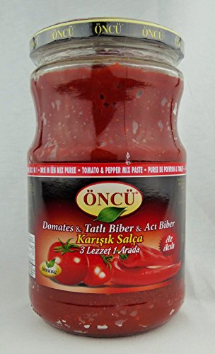 Oncu Traditional and Natural Pastes (Turkish) (Mix 3 in 1 (Hot & Mild Pepper and Tomato) Paste, 700 Gr / 24.64 Oz)