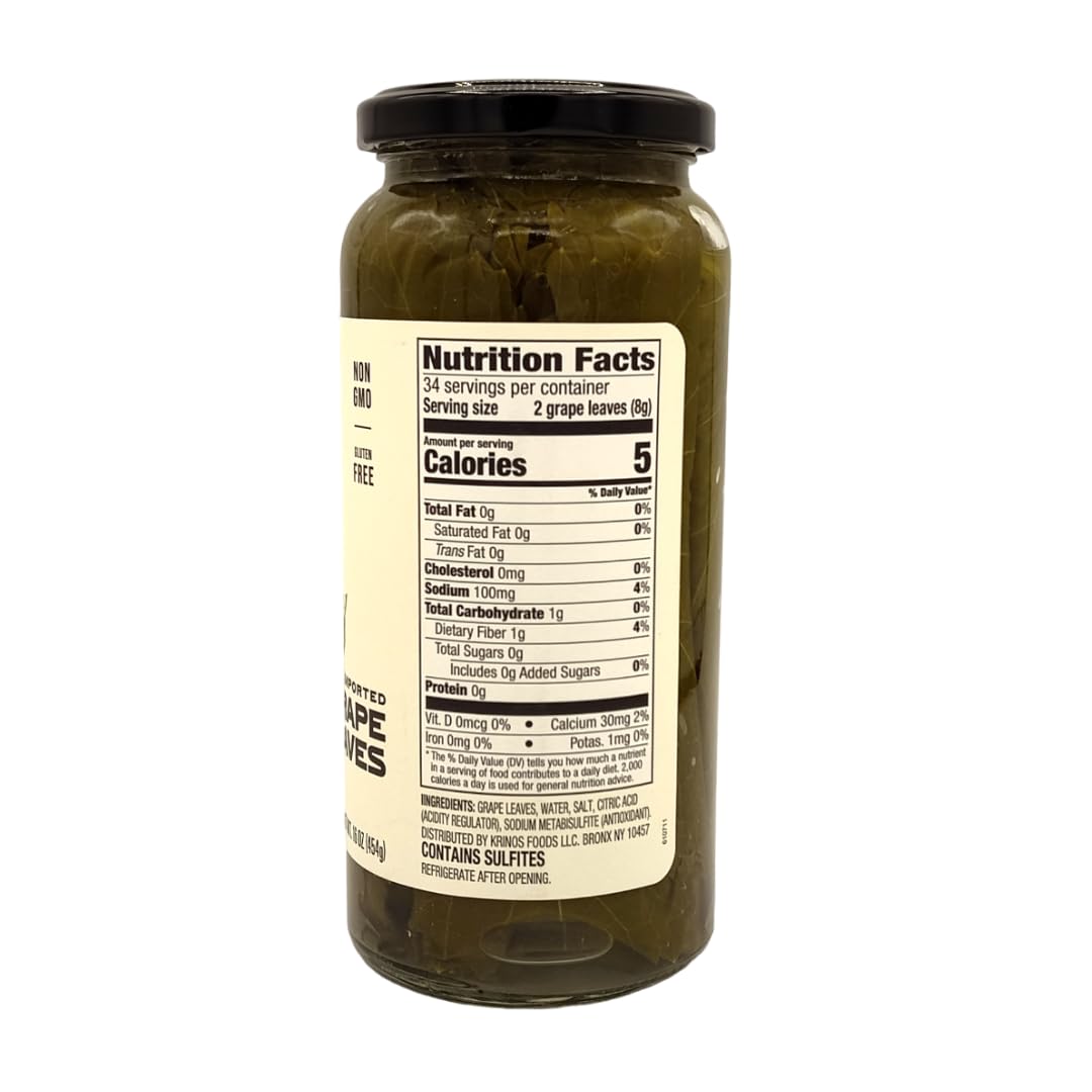Krinos Grape Leaves in a Jar - Gourmet Leaves Premium Quality