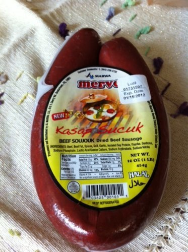 Merve Kasap Sausage (Kasap Sucuk) 1lbs by Merve Dried Beef Sausage