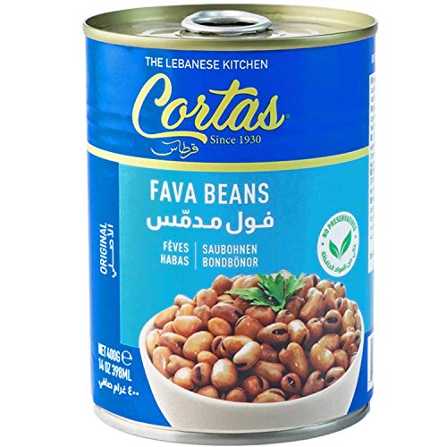 Cortas - Fava Beans 14oz (6 PACK), RTE Cooked Foul Medammas (Original, Plain)