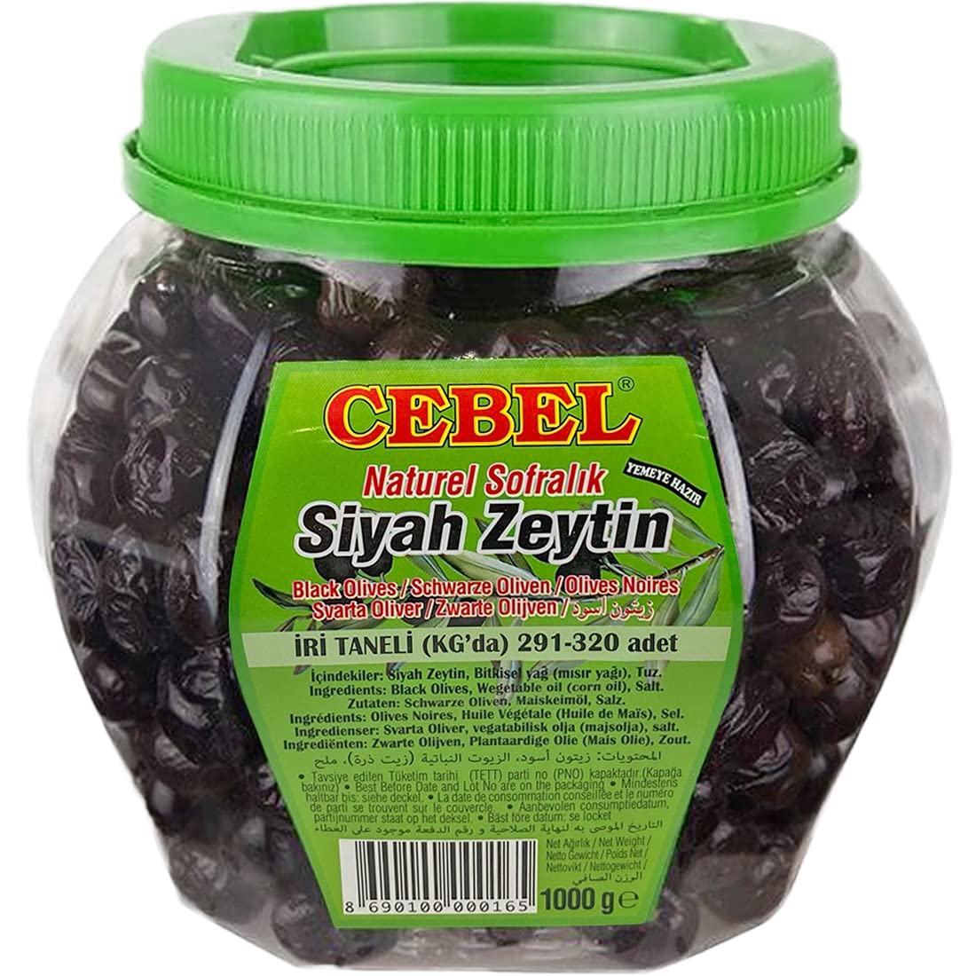 Cebel - Turkish Black Olives, 1000g (2.2 LB)