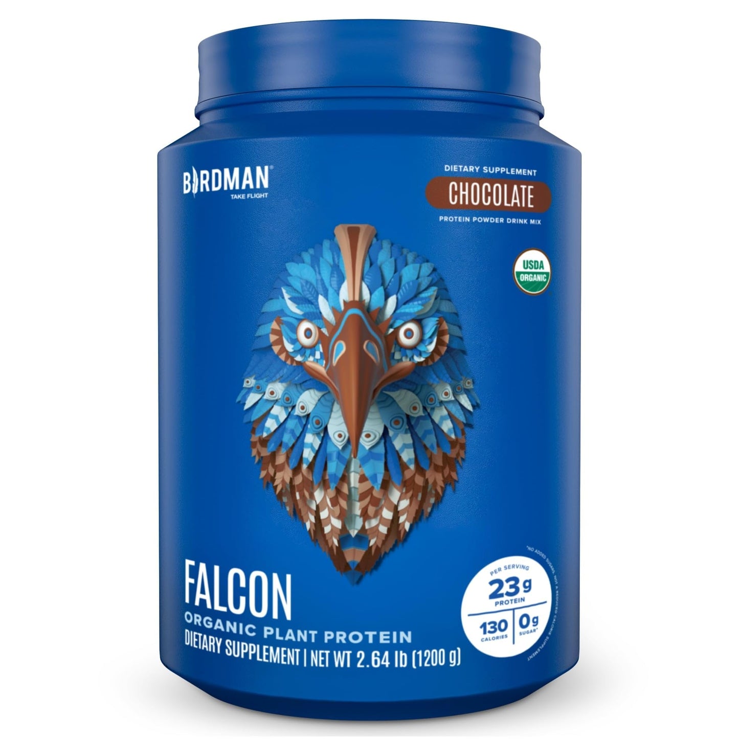 BIRDMAN Falcon Vegan Protein Powder Organic, Stevia & Sugar Free, Plant Based Protein, Low Carb, Dairy Free, Keto, Non Whey Protein, Probiotic, Pea Protein | Vanilla Flavor