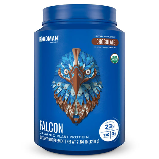 BIRDMAN Falcon Vegan Protein Powder Organic, Stevia & Sugar Free, Plant Based Protein, Low Carb, Dairy Free, Keto, Non Whey Protein, Probiotic, Pea Protein | Vanilla Flavor