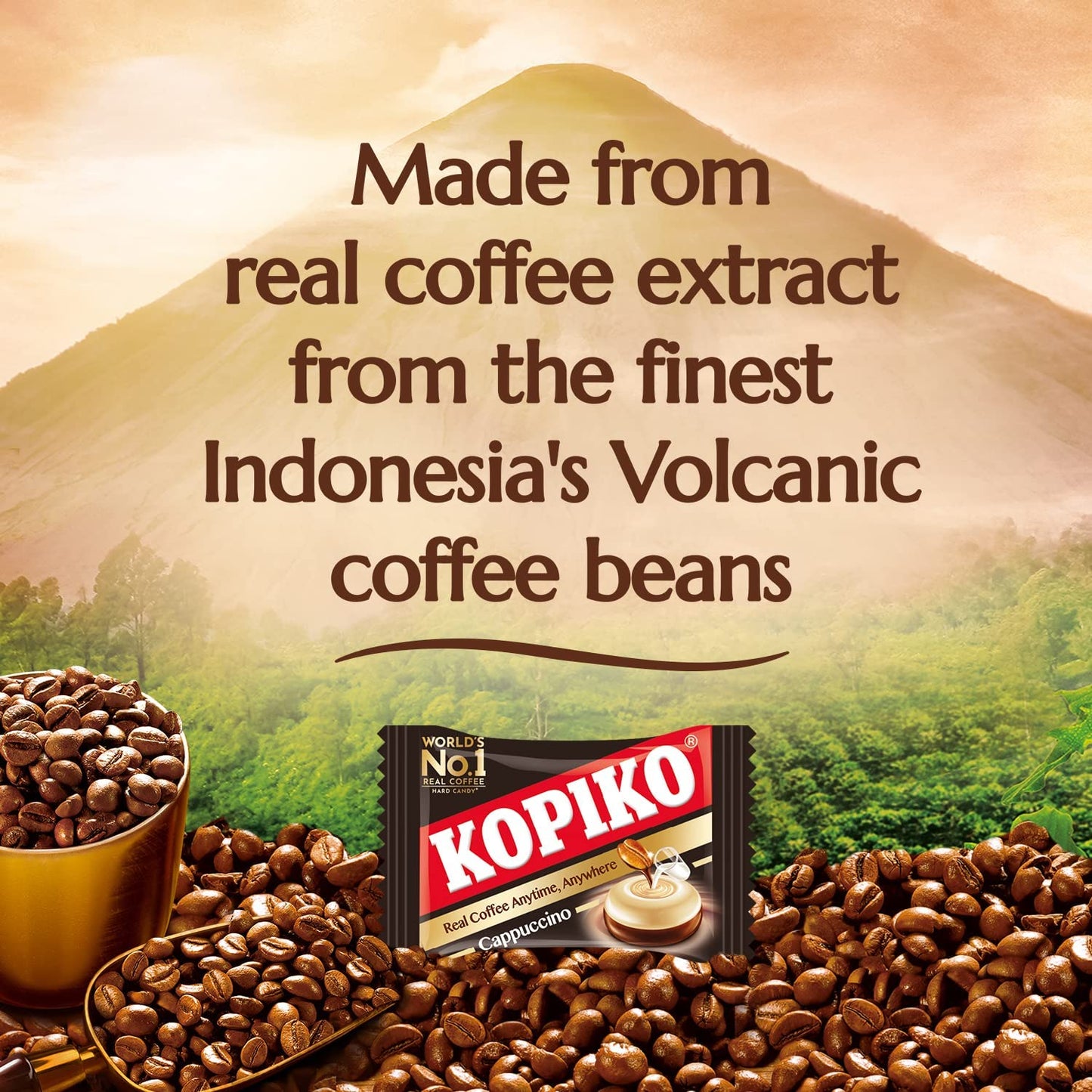 Kopiko Coffee & Cappuccino Candy – Bold-Tasty Hard Candy from Indonesia with Real Coffee Extract – A Satisfying Boost for On-the-Go Energy (4-Pack, 4.23oz Each)