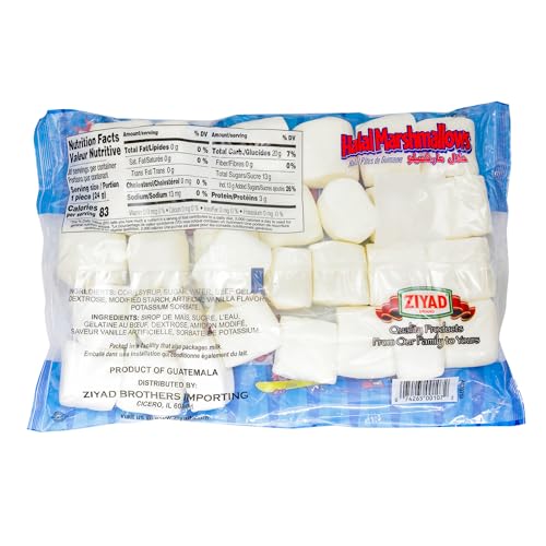 Ziyad Gourmet Halal Marshmallows, Pork-Free, Egg-Free, Dairy-Free, Gluten-Free, Perfect for Holidays and S’mores!