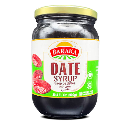 Baraka Date Syrup No Sugar Added | Pure Unsweetened Date Syrup for Coffee, Smoothies & More | Raw Date Syrup Natural Sweetener – 100% Vegan, Paleo, Gluten-Free Natural Sugar Substitute (30.4oz Jar)