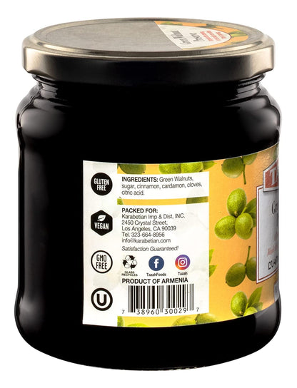 Tazah Walnut Preserve 20oz Artisanal Preserve from Armenian Green Walnuts Kosher, Vegan, Non-GMO, and Gluten-Free