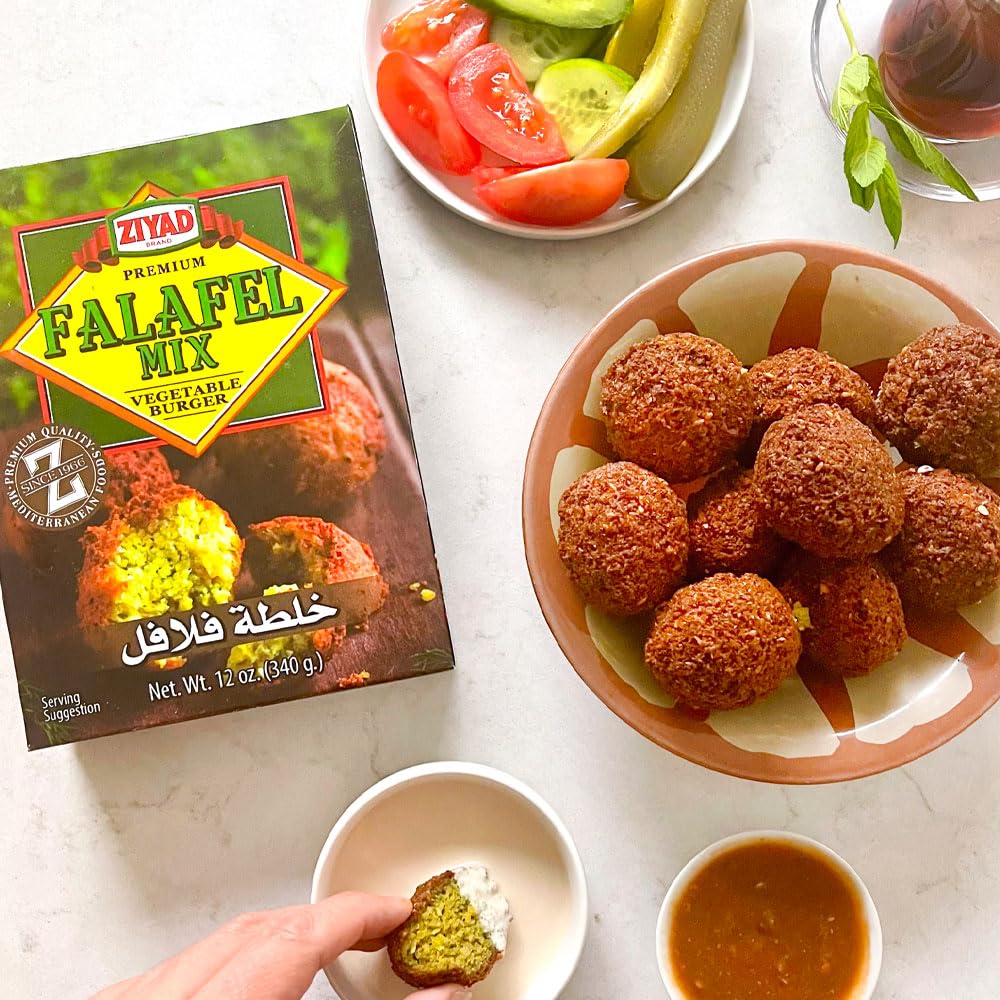 Ziyad Falafel Dry Mix, Gluten-Free, Vegan, Non-GMO, No Additives, No Preservatives, Great for Making Veggie Burgers and Snacks