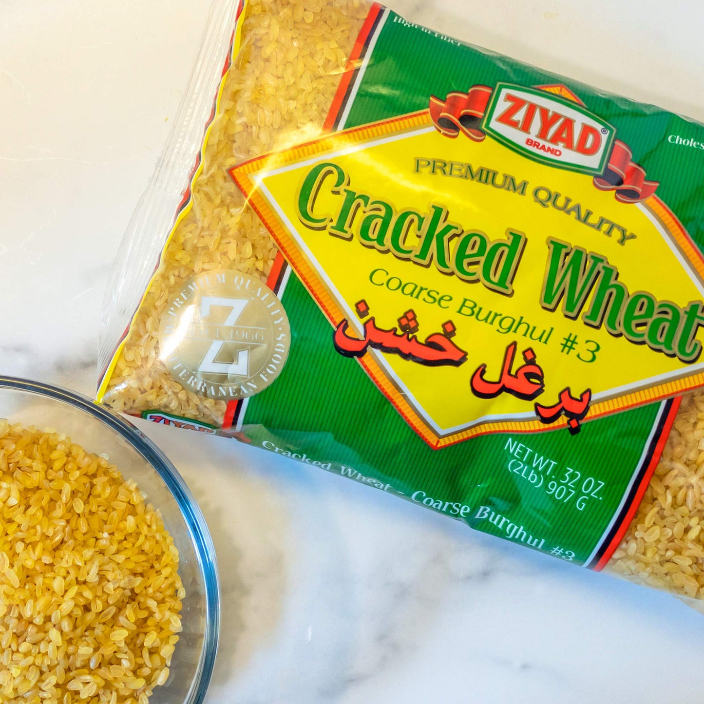 Ziyad Cracked Wheat Bulgur – Fiber-Rich Whole Grain, Nutty Flavor & Chewy Texture – Ideal for Tabbouleh, Kibbeh, Curries, Soups & Salads – Easy 30-Minute Prep, Vegan