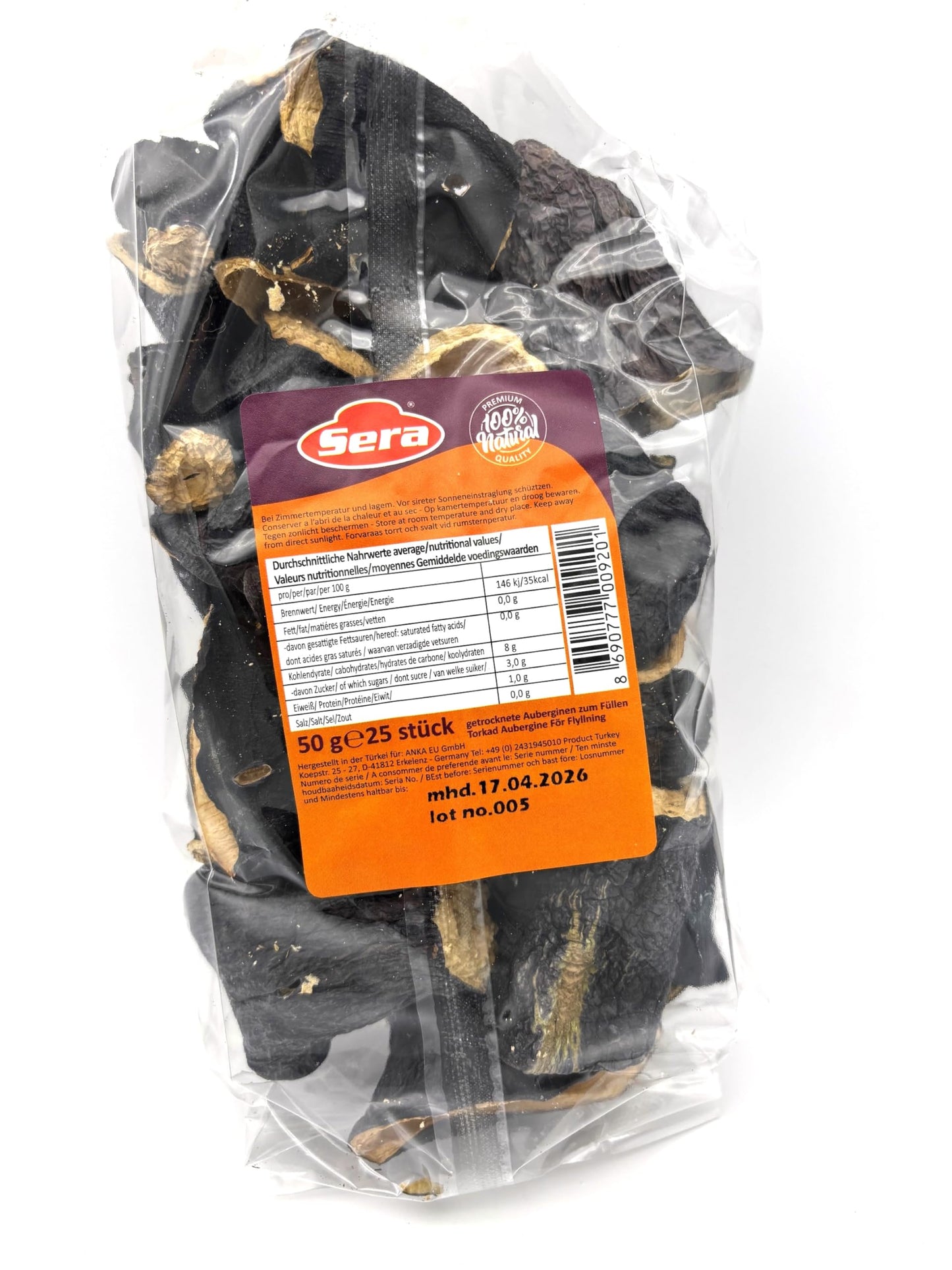 Seraa Dried Eggplants - Kurutulmuş Patlıcan 25pcs