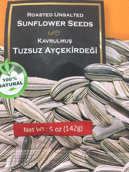 Mr. Nut Mr Nut Roasted UNSALTED SunFlower Seeds 5 oz,PACK of 2 (Aycicek cekirdegi)