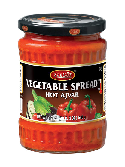 Zergut Vegetable Spread Hot Ajvar 19 Ounce