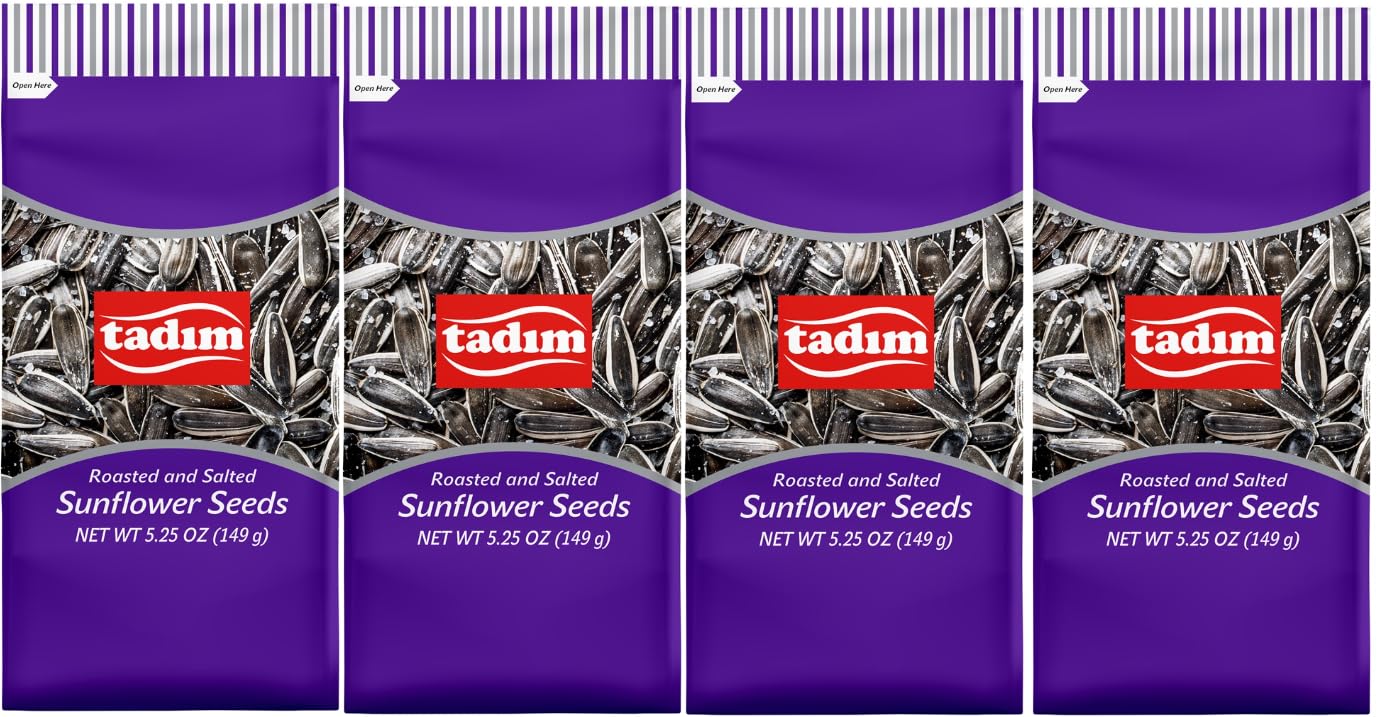 Tadimm Roasted and Salted Sunflower Seeds, 5.25 oz, Pack of 4