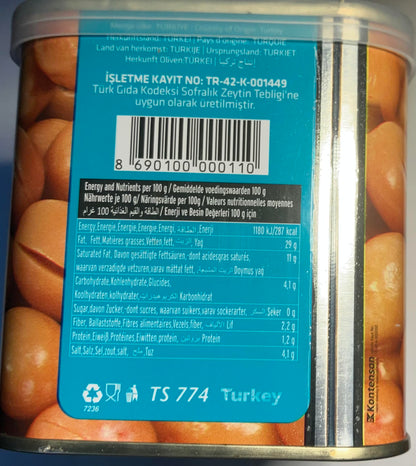 Cebel Natural Scratched Green Olives 35.27oz (Net 1000g, Drained 700g) Easy Open Tin