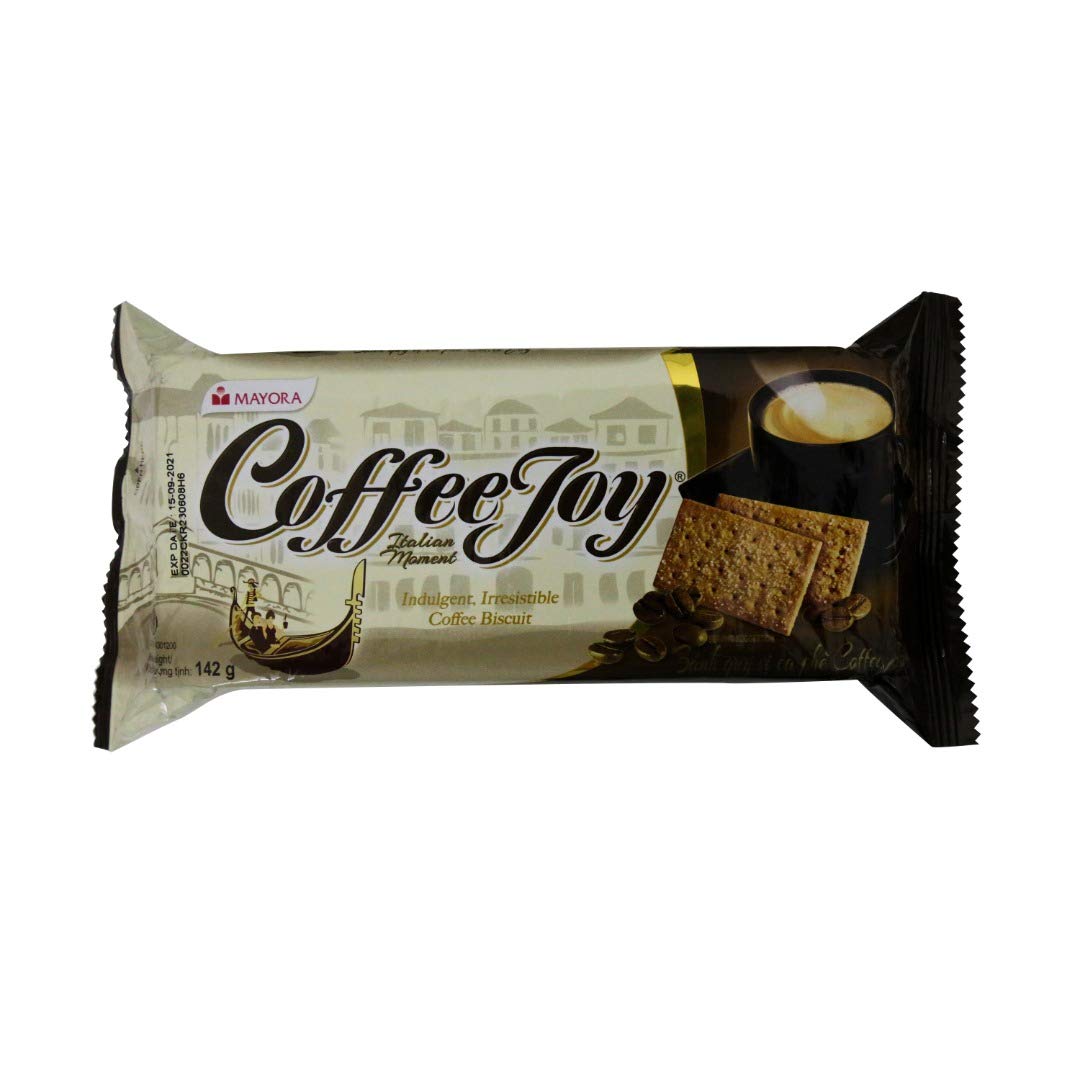 Mayora Coffee Joy Coffee Biscuit Irresistible Biscuit Snacks Kopi Asli Indonesia Halal 142g (5 Ounce)