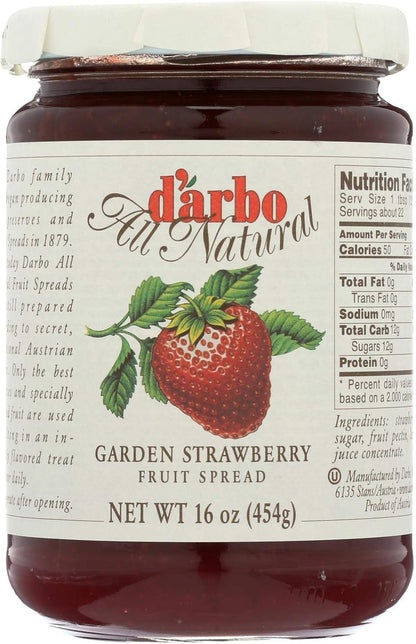 D'arbo Strawberry Fruit Spread, 16 oz (3 Pack)